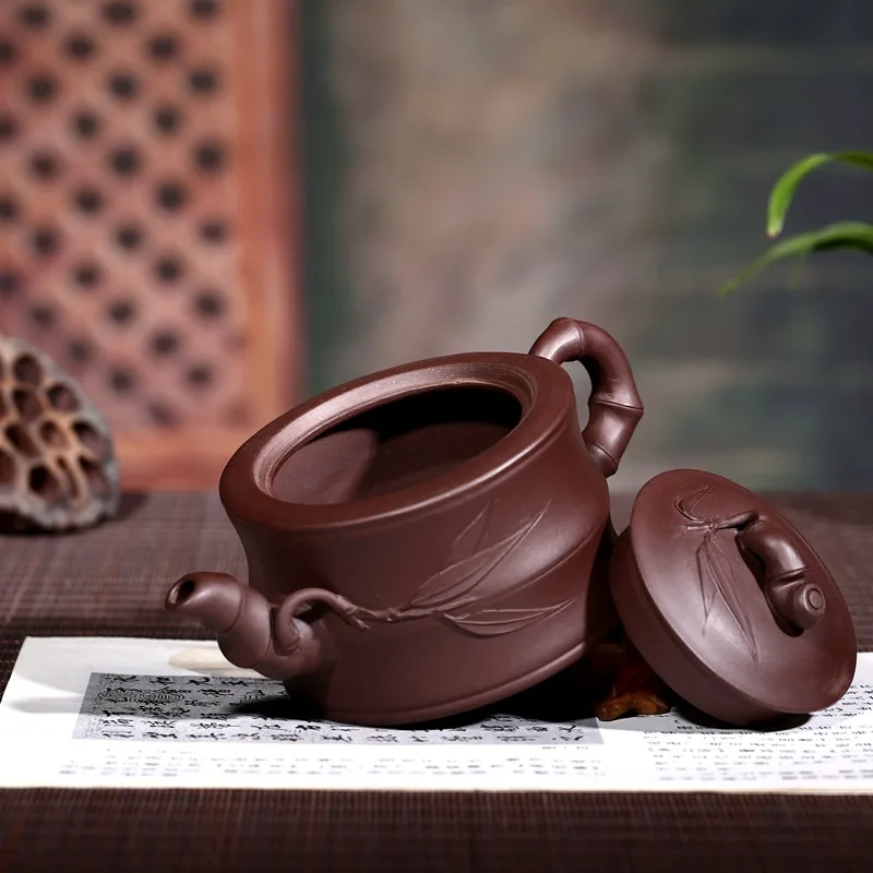 

Yixing Zisha teapot store Jianfei handmade raw material old Zini bamboo pot household kungfu tea set