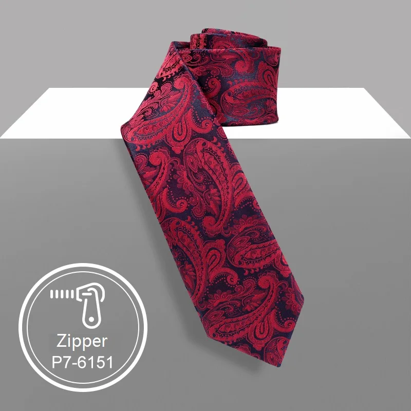 Corbata de 7CM para hombre, traje Formal de boda, a la moda, de alta calidad, color rojo, morado y Rosa, con regalo, 2024