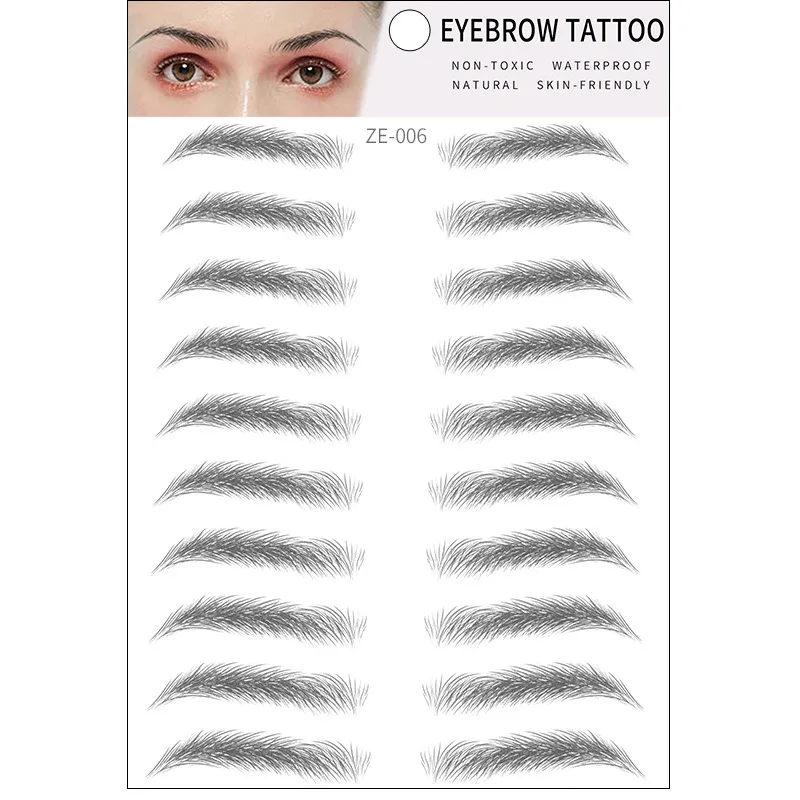 18PC 36D Hair-like Eyebrow Tattoo Sticker False Eyebrows Waterproof Lasting Makeup Brow Makeup Stickers Cosmetic TSLM1