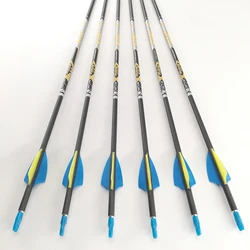 V1 350-900 Spine Archery Carbon Arrows Shaft Pin nock Points for Compound Recurve Bow Hunting 12pcs