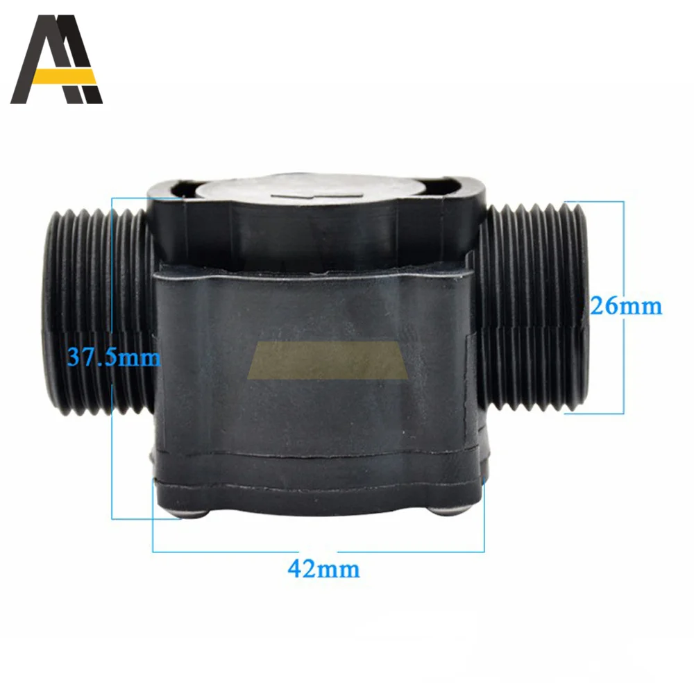 12V Water Flow Sensor DC 5-24V 1-60L/min Flowmeter Hall Flow Sensor Water Control Liquid Flow Sensor Switch 1.75MPa DN25