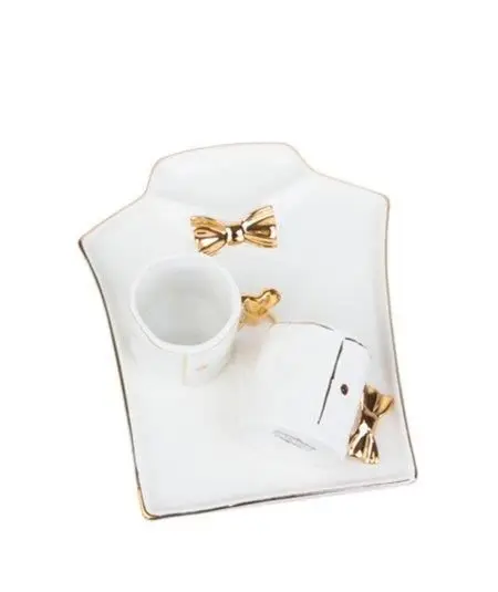 

DOLBOVI Acar White/Gold 2 Personality Tray Groom coffee cup Pad 9862 mug кружка coffee cup cup