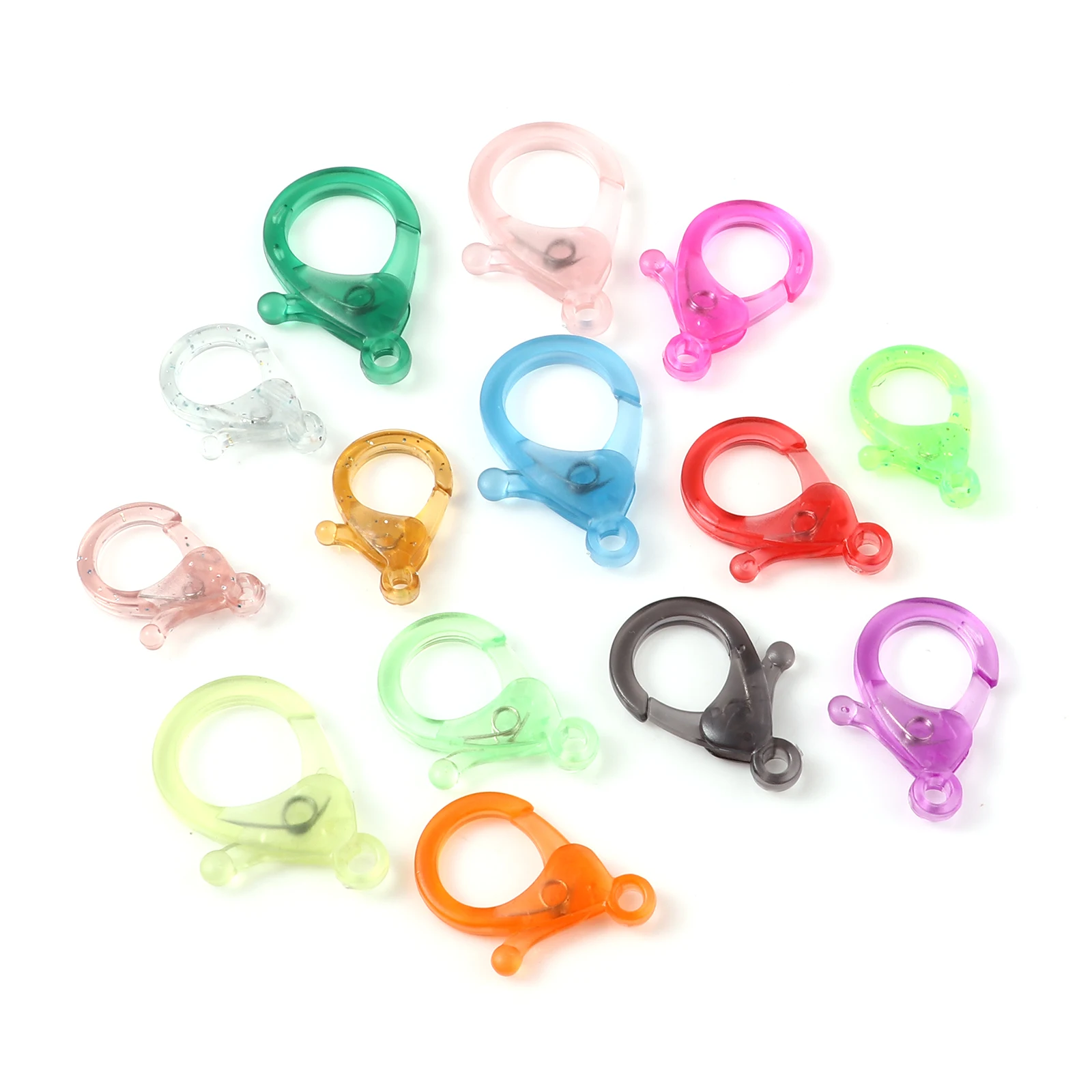 DoreenBeads 30 PCs  Transparent Lobster Clasp Findings At Random Color Transparent Plastic Lobster Clasp Jewelry Findings