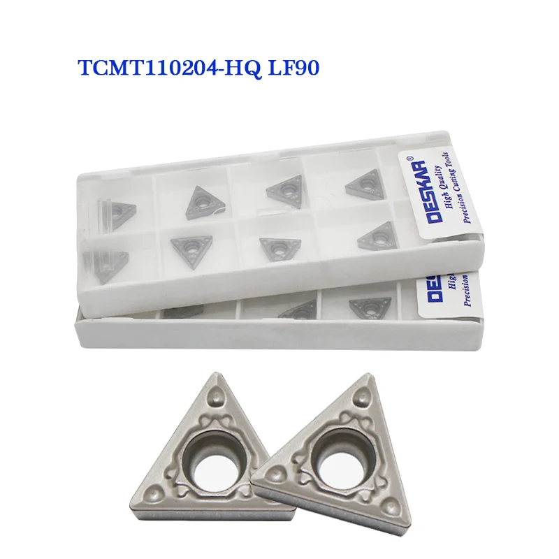 10PCS TCMT110204-FG TCMT110204-MT TCMT110204-HQ LF90 DESKAR Cermet Blades CNC Lathe Cutter Turning Tool TCMT 110204 Insert