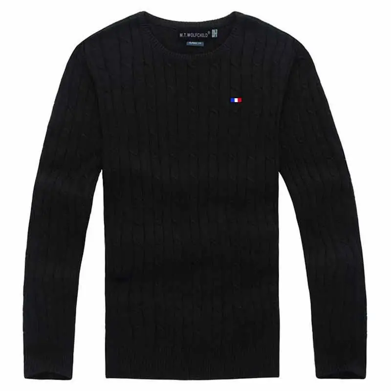 High Quality Autumn Winter Men Sweaters Pullovers Cotton Mens Knitted Sweaters Casual Solid Color Hommes Thick Clothing Tops