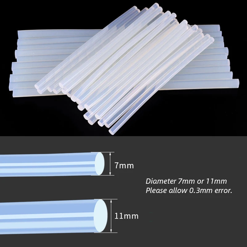 Hot Melt Glue Sticks Transparent EVA Glue Stick 7mm-11mm for Glue Gun Strong Adhesive Craft Repair Glue Sticks