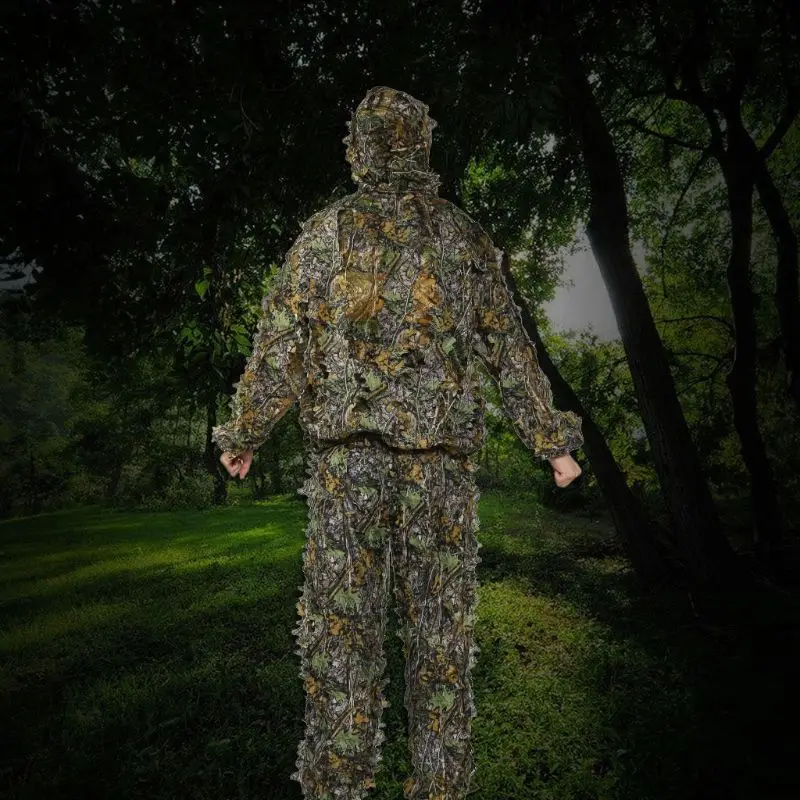 Hunting clothes New 3D maple leaf Bionic Ghillie Suits Yowie sniper birdwatch airsoft Camouflage Clothing jacket and pants