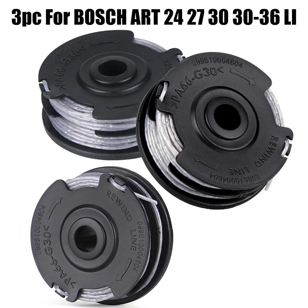 3pcs 6m Line Spools For BOSCH ART 24 27 30 30-36 LI Strimmer Trimmer Line Spool 18m 1.6mm String Trimmer Parts Accessories