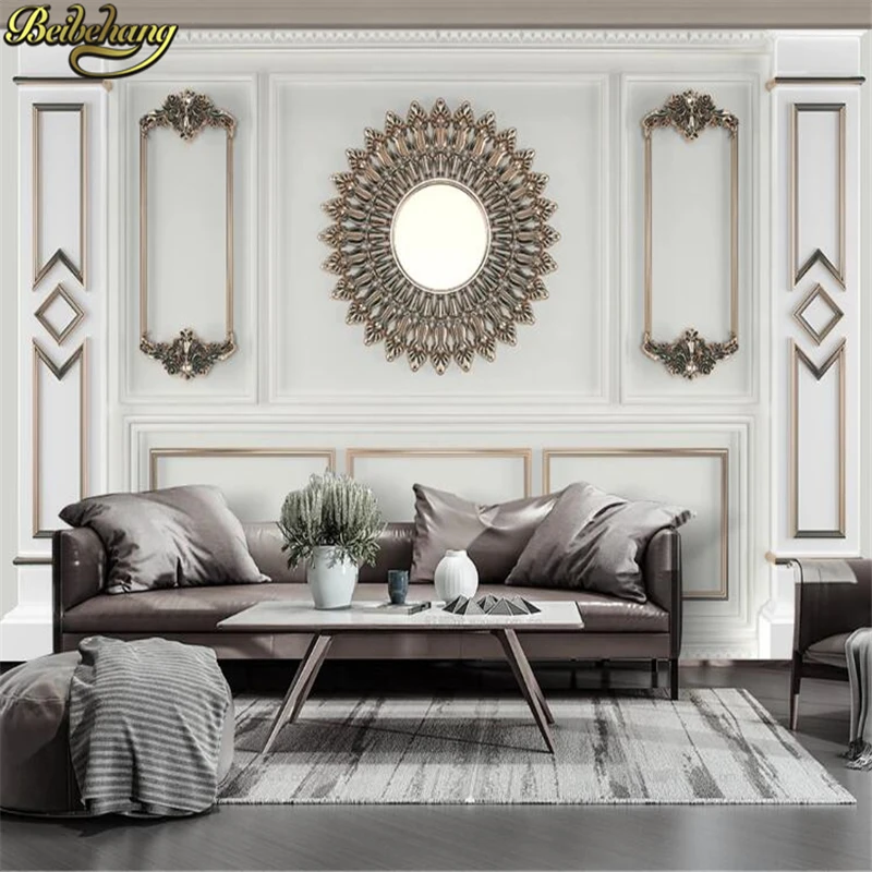 

beibehang custom photo White plaster relief wallpaper for living room European pattern background photo mural wall paper