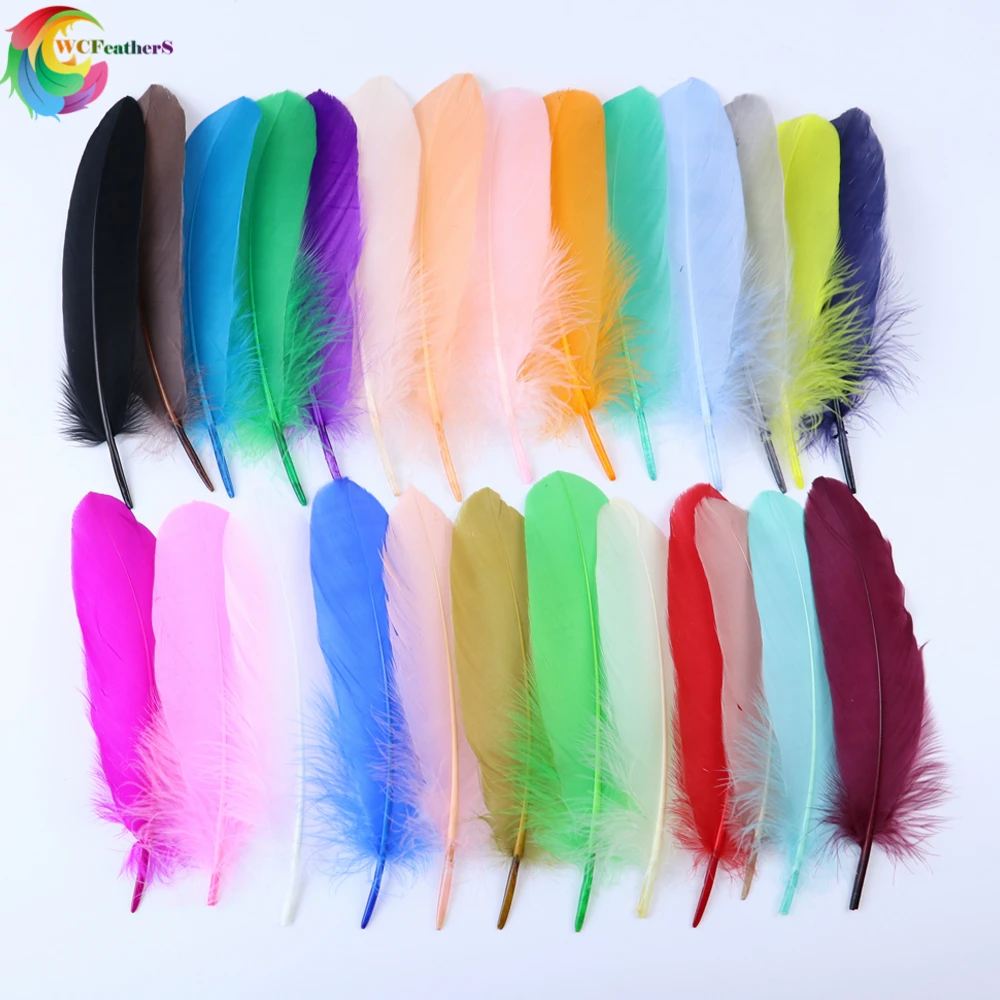 Nature Dyed Red Soft Goose Feathers Real feather for DIY Jewelry Accessories Wedding Home Party Decorative Plume 13-18CM