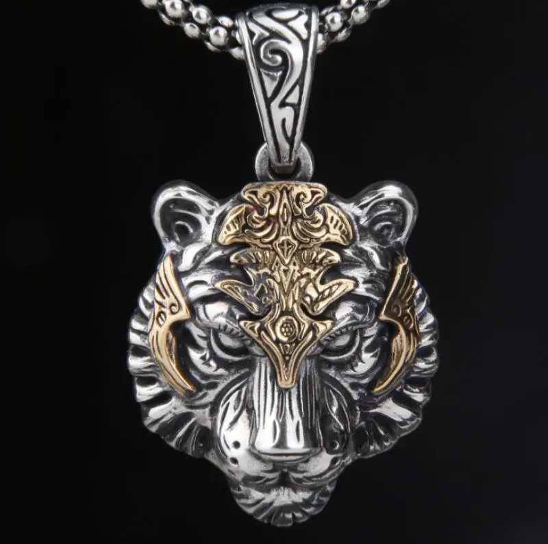 Nuove idee di moda di buona qualità testa di tigre pendente prepotente uomini e donne personalità bestia collana zodiacale regalo di compleanno