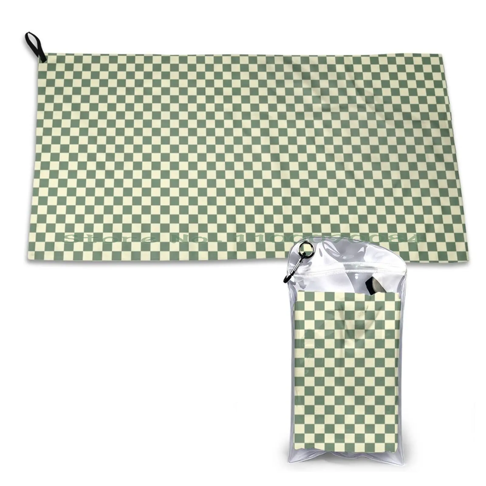 Prairie Sage Green And Cream Checkerboard Squares Quick Dry Towel Gym Sports Bath Portable Prairie Sage Sage And Cream Sage