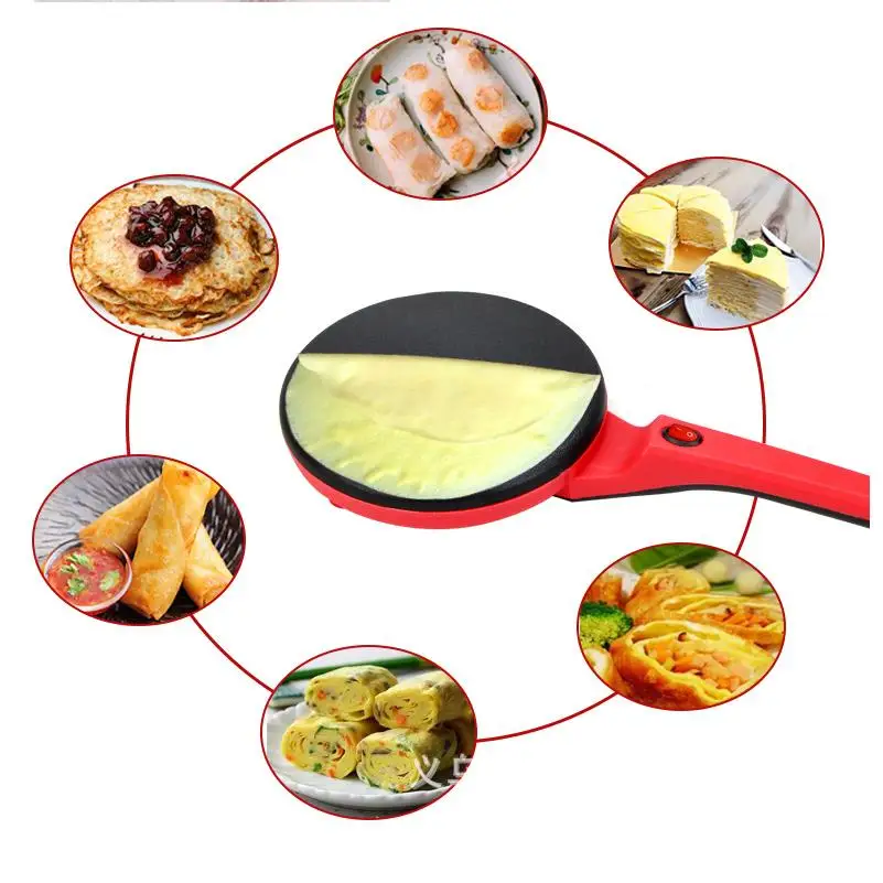 220V 900W Electric Crepe Maker Pizza Pancake Machine Non-stick Griddle Baking Pan Cake Machine Kitchen Cooking Tools Crepe