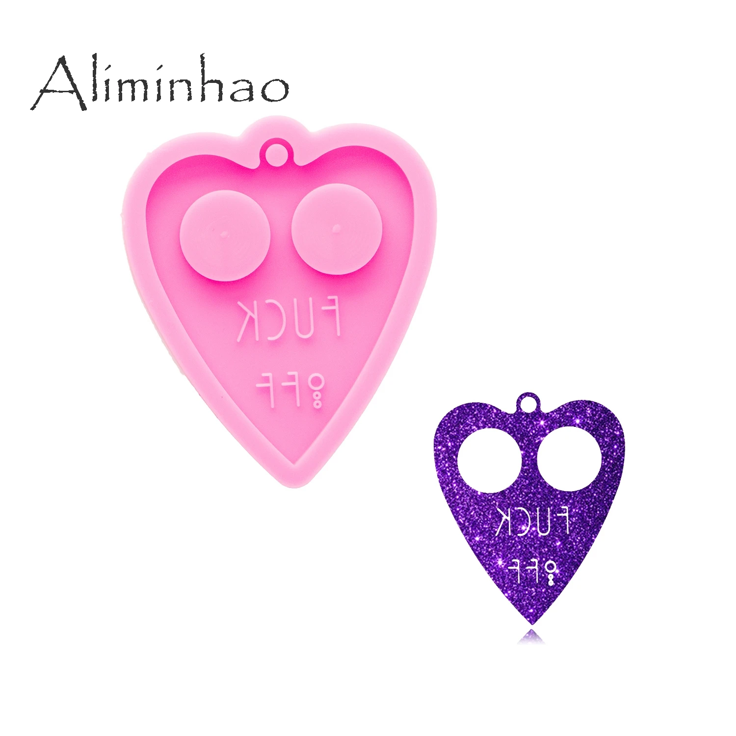 DY0951 Bright Heart Self-defense Keychain Mold, Love Silicone Molds for Epoxy Resin Casting, Moulds for Jewelry Craft,