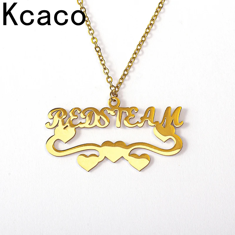 

Ожерелья с именем на заказ для женщин, цепочка из нержавеющей стали золотого и серебряного цвета с кулоном в форме сердца, ювелирные изделия