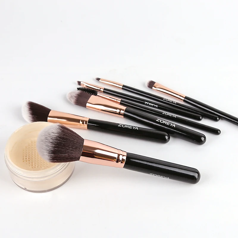 ZOREYA Brand 7Pcs High Quality Makeup Brushes Set Powder Foundation Angled Blush Eye Shadow Eyelash Beauty Tool Kits