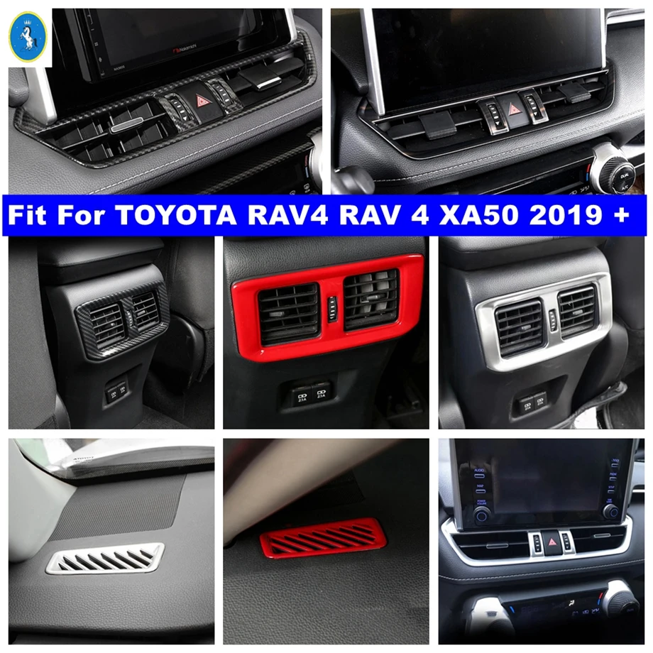 

Carbon Fiber Auto Central Control Air Conditioning Vent Outlet Cover Trim Accessories Fit For Toyota RAV4 RAV 4 XA50 2019 - 2023