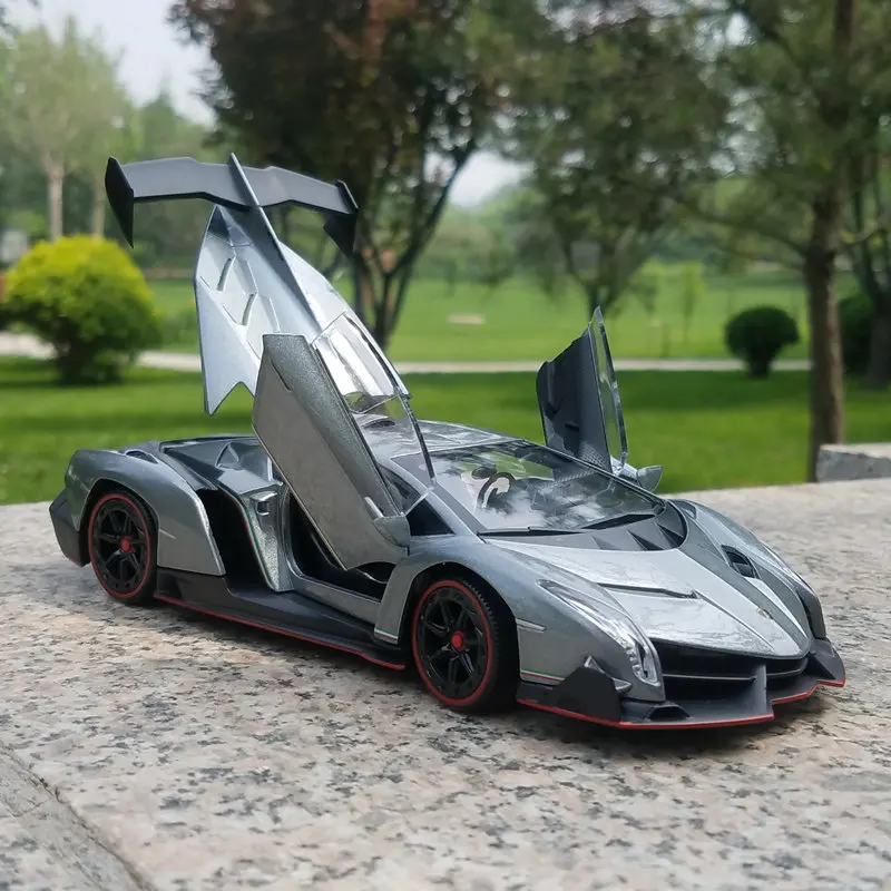 

New 1:24 Veneno Car Alloy Sports Car Model Diecast Sound Super Racing Lifting Tail Hot Car Wheel For Children Gifts