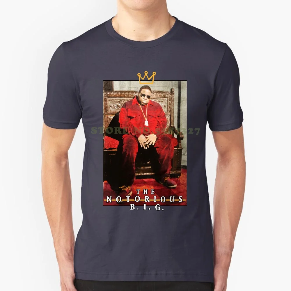 Mans Unique Cotton S O-Neck T Shirt Notorious B.i.g. Men's Biggie Crown Throne T Shirt White