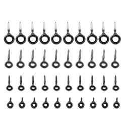 40pcs Fishing Rod Guides Stainless Steel Ceramic Ring Rod Guides Tip Tops Replacement Repair Kit 3# 4# 5# 6# Fishing Accessories