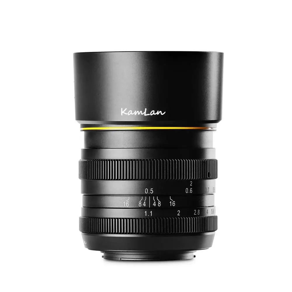 Kamlan 50mm f1.1 APS-C Large Aperture Manual Focus Lens for Canon EOS-M NEX Fuji X M4/3 Mount camera for Mirrorless camera lens