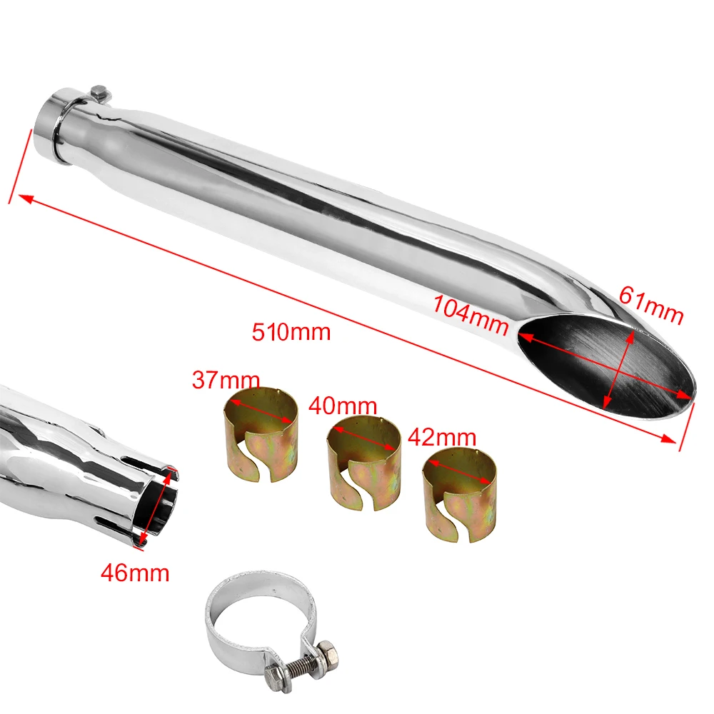 1/2pc Motorcycle Exhaust Pipe Cafe Racer Exhaust Muffler Tip Tail Tube Chrome Universal For Harley/Honda/Yamaha/Suzuki