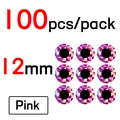 100 Piezas de 12 mm de Color Rosa