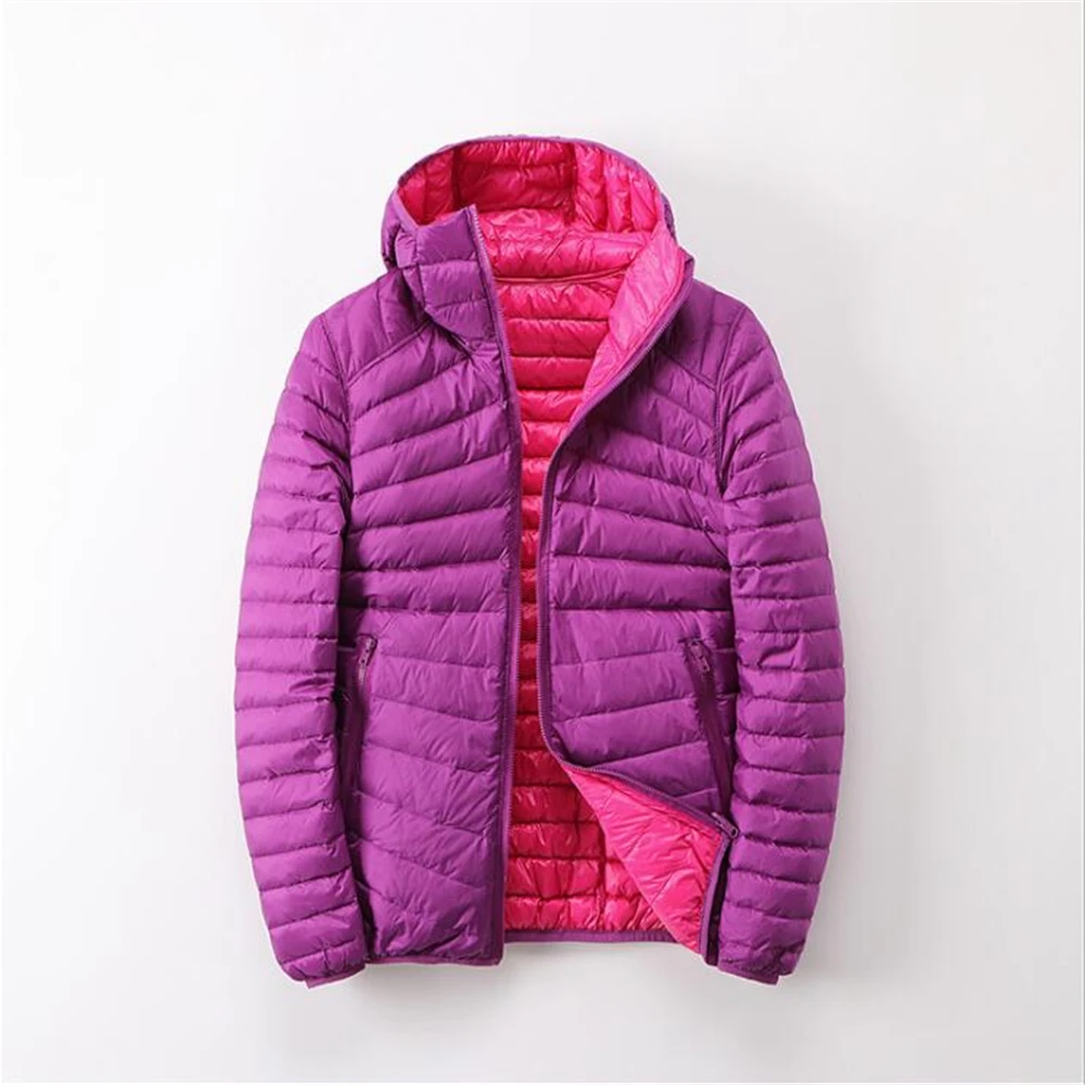 Ultra Thin Down Jacket for Women, Warm Coat, Two Side Parka, Female Outwear, Autumn, Winter, 2024