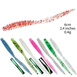 TPR Fishing Lures Floating Soft Bait 6cm 0.4g 10pcs Crossbeam Micro Jig Head Drop Shot Carp Fly Rock Silicon Ajing Lures