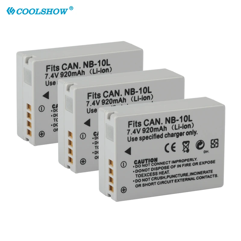 แบตเตอรี่กล้อง920MAh NB-10L NB 10L NB10L สำหรับ Canon SX50 HS SX50HS SX40 HS SX40HS G1 X G15 G16 SX60 HS G3X แบตเตอรี่