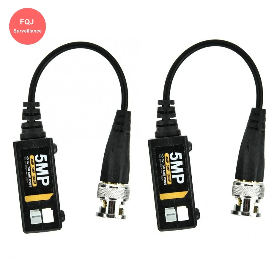 Balun de vídeo pasivo de 5MP, 5 pares, 1 canal, AHD TVI CVI, conector de vídeo trenzado, convertidor UTP CAT5/5E para cámara analógica HD de 2MP y 5MP