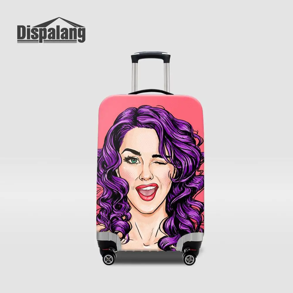 Dispalang Women Custom Printing Suitcase Protective Cover For 18-32 Inch Cartoon  Travel Accessories Dustproof Waterproof Covers