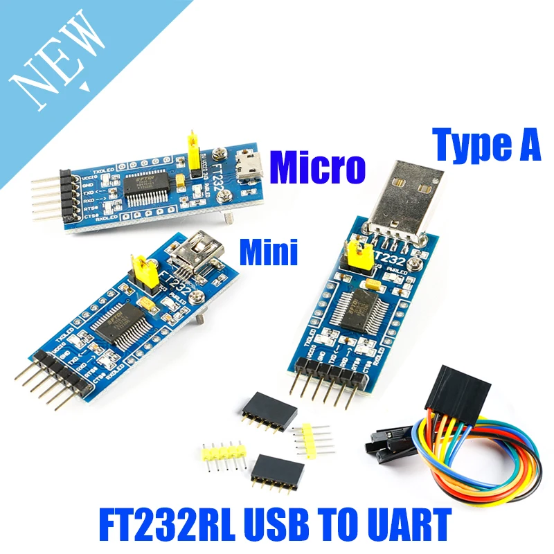 Плата FT232 USB UART (micro) FT232RL USB для UART с USB микро-коннектором для поддержки Mac, Linux, Android, WinCE, Windows