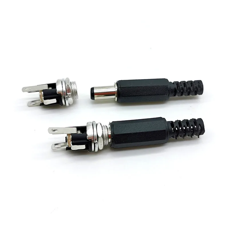 5.5mmx2.1mm 5.5x2.1mm DC Power Supply Plug Connector DC025M Female Metal Panel Mount Socket Jack DC Connectors Terminal Adapter