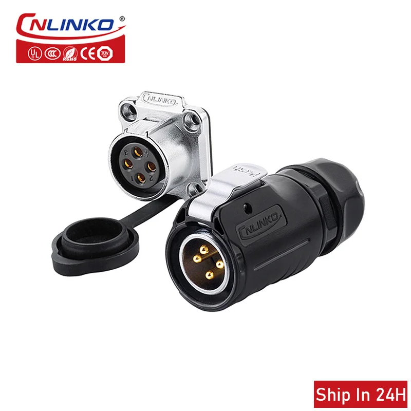 

Cnlinko LP20 Industrial Aviation 4pin 20A Circuit Power Male Plug Socket Adapter Connector for Mobile Robotic Arm Equipment