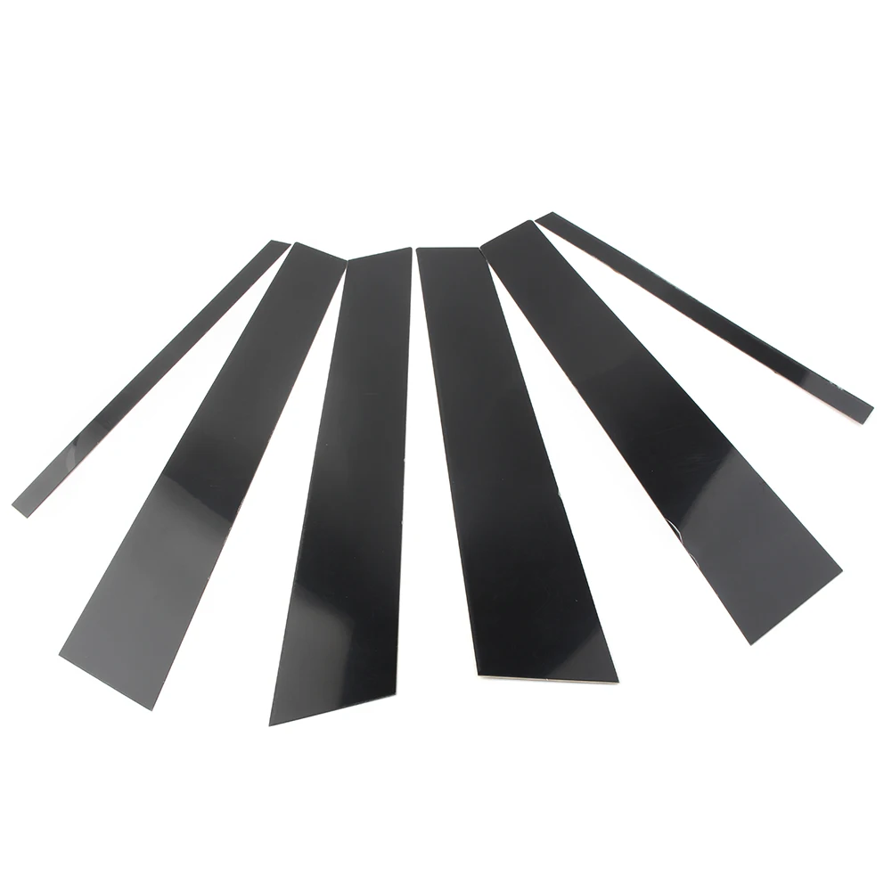 6Pcs/Set Car Sticker Pillar Posts Door Window Panel Covers Trim Decor For BMW F30 3Series 2012 2013 2014 2015 Gloss Black