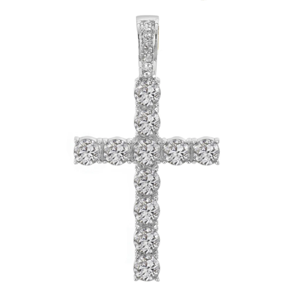 Männer Frauen Hip Hop Kreuz Glänzenden Anhänger Mit 4mm Zirkon Tennis Kette Charme Iced Out Bling Exquisite Halskette Schmuck mode Geschenk – Detail 8