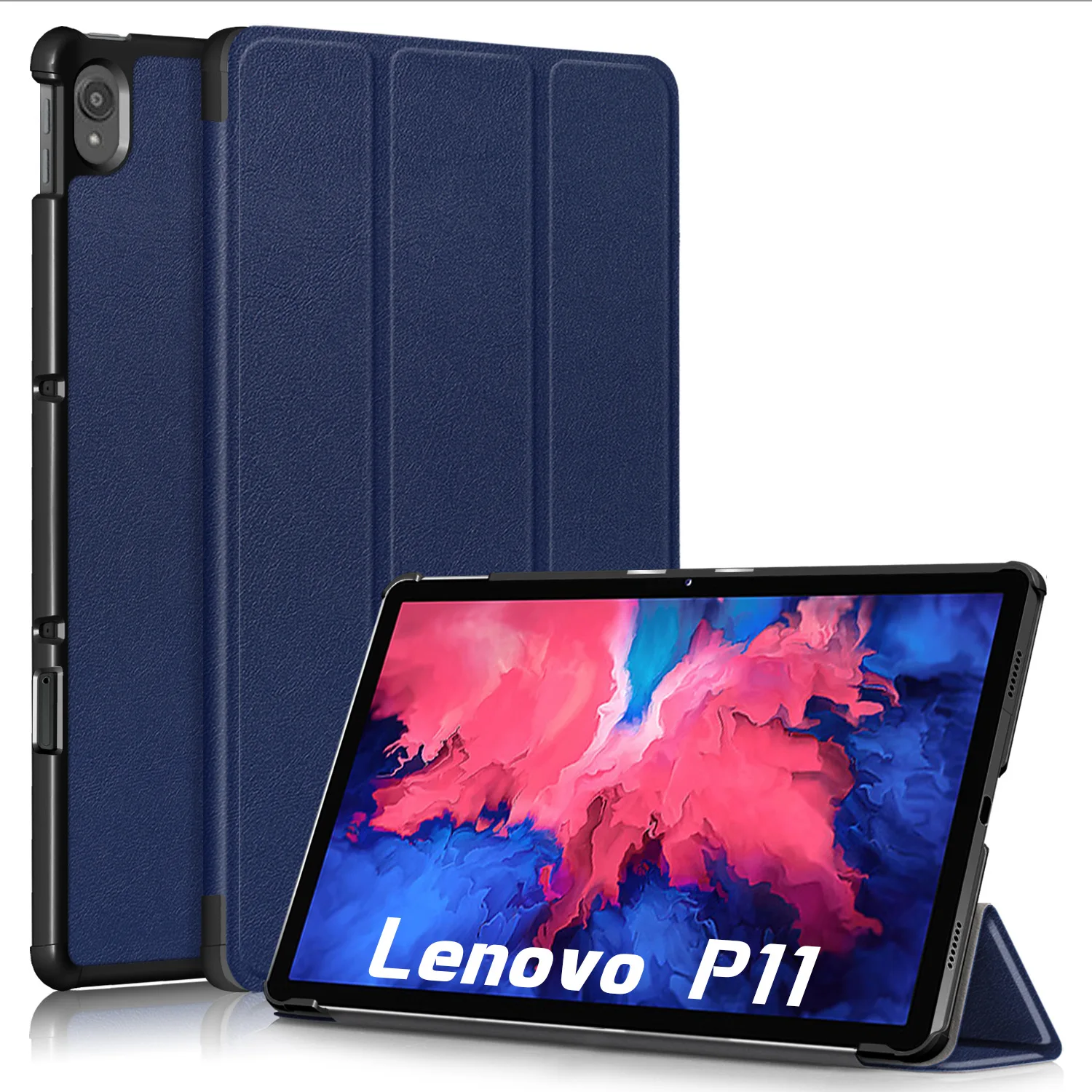 

For Lenovo Tab P11 Pad 11 11" TB-J606F J606F J606 TB-J606 Tablet Case Custer Fold Stand Bracket Flip Leather Cover