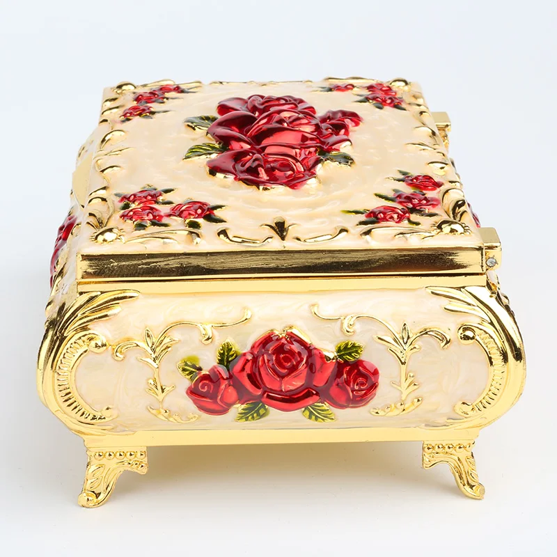 

Large Luxury Colorful Enamel Jewelry Gift Box Necklace Bracelet Storage Case Home Decor Chinese Cloisonne Filigree Packaging