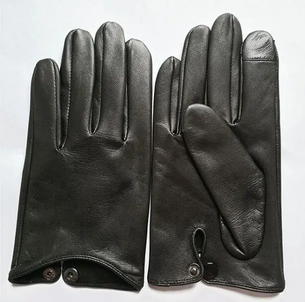 Men\'s autumn winter genuine leather glove male natural sheepskin leather driving riding glove R3236