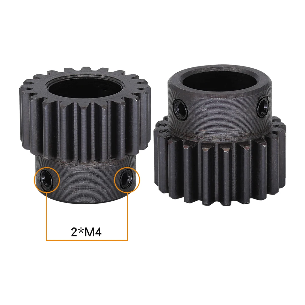 1 Piece Module 1 Motor Gear 1M-21T/22T/23T/24T SC45#Carbon Steel Material Blackening Spur Gear Bore Size 5/6/6.35/7/8/10/12 mm