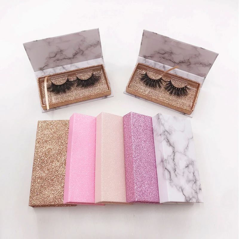 

Wholesale Lashes Box Glitter Magnetic Retangle Eyelash Packaging Box for 3D 5D Mink Eyelashes Empty Lash Case