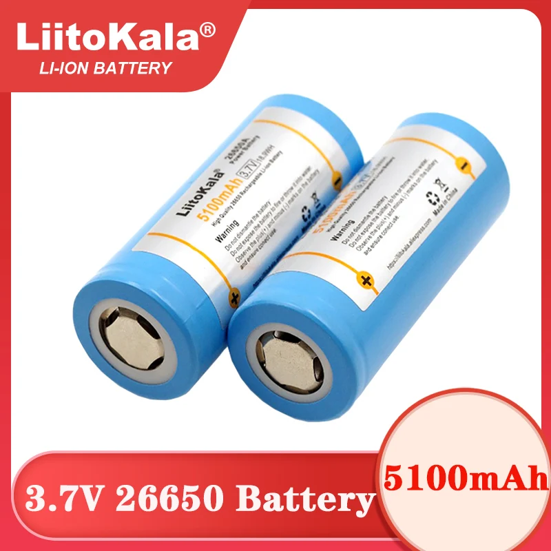 3 sztuk LiitoKala 26650-55A 5000mAh 26650 litowo-jonowy 3.7v akumulator do latarki 20A 3.6V akumulatory