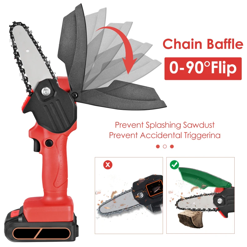 4-Inch 24V Mini Brushless Electric Chain Saw Handheld Pruning With Woodworking Pruning  Cutting Down Wooden Trees 110V-240V