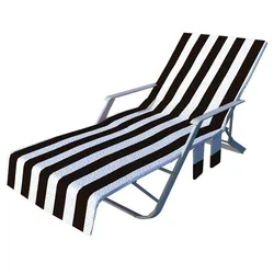 Striped Microfiber Beach Chair Towel Covers With Pocket for Swim Pool Outdoor Sunbathing Summer Holiday Beach Swimming Towel