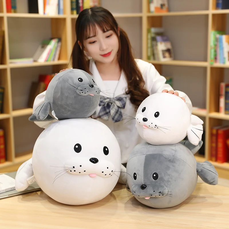 30/40/50cm Cute Sea Lion Plush Toys Soft Marine Animal Costume Props Seal Stuffed Doll for Kids Gift Pillow 3D Novelty Pillows