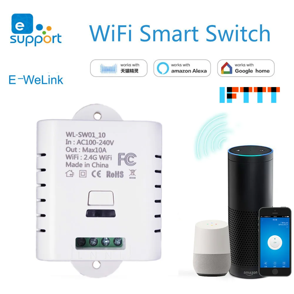 

Intelligent switch WiFi lamp refit remote remote timing switch Alexa GoogleHome 10A /16Apower