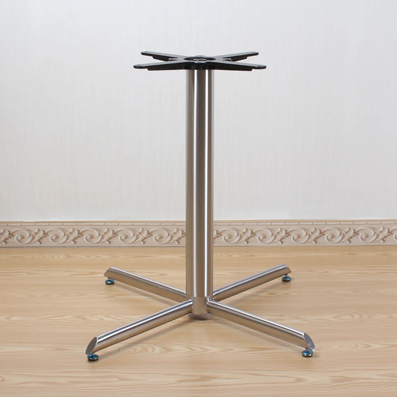 

Modern Brushed Stainless Steel Cross Dining Table Leg,Bracket Leg Stand, Western Restaurant Dining Table Support Basement