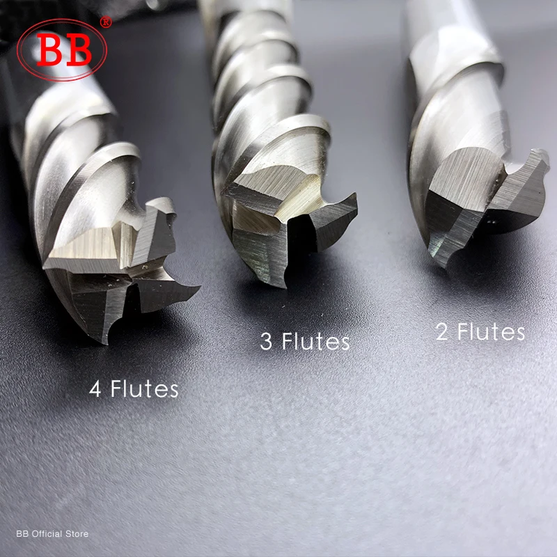 BB-fresas de alta precisión HSS, cortador de Metal Co8, cobalto, D1-32mm, 2, 3, 4 dientes de flautas, herramienta de fresado de aluminio, llave,