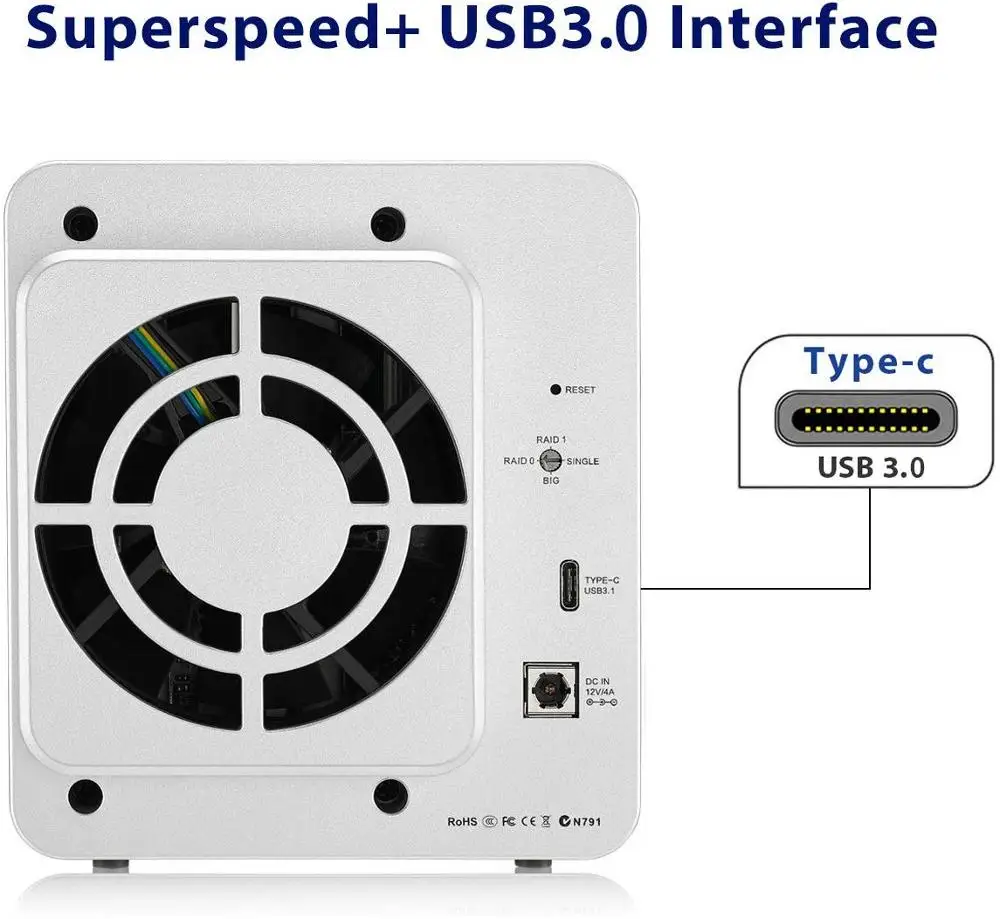 Imagem -02 - Terramaster-disco Rígido Externo Gabinete Usb tipo c Armazenamento 2-bay Diskless Usb 3.0 5gbps D2310